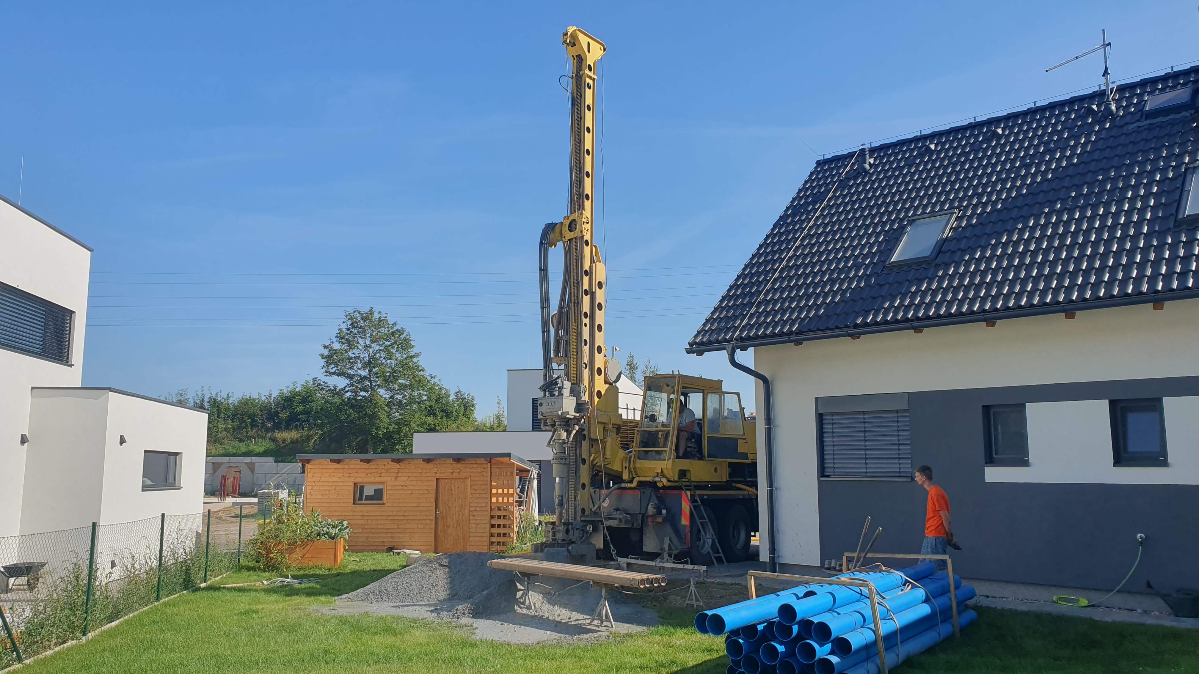 Vrtná souprava při práci